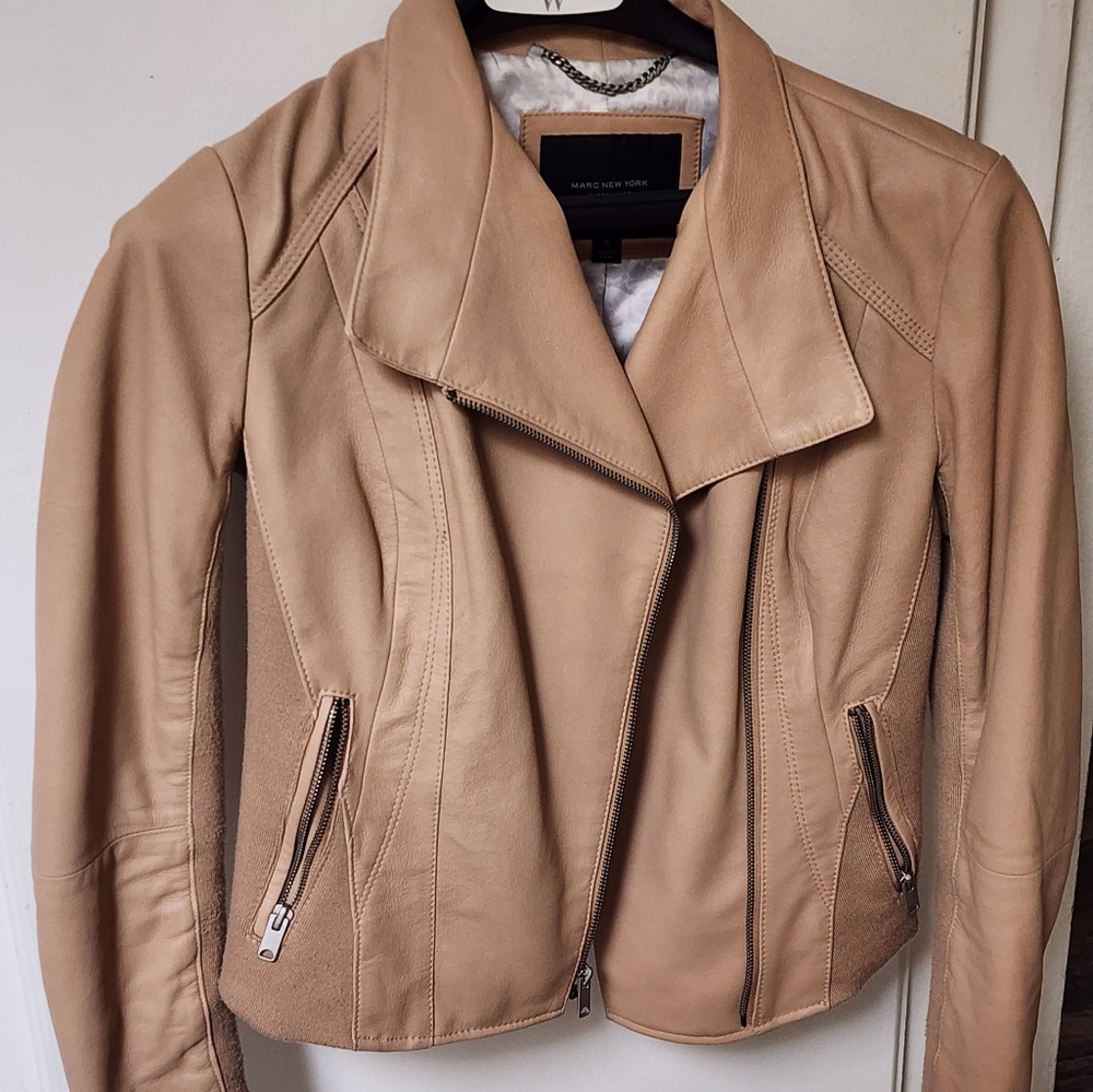 MARC NEW YORK | Light tan leather jacket | EUC ☆ - Picture 1 of 12